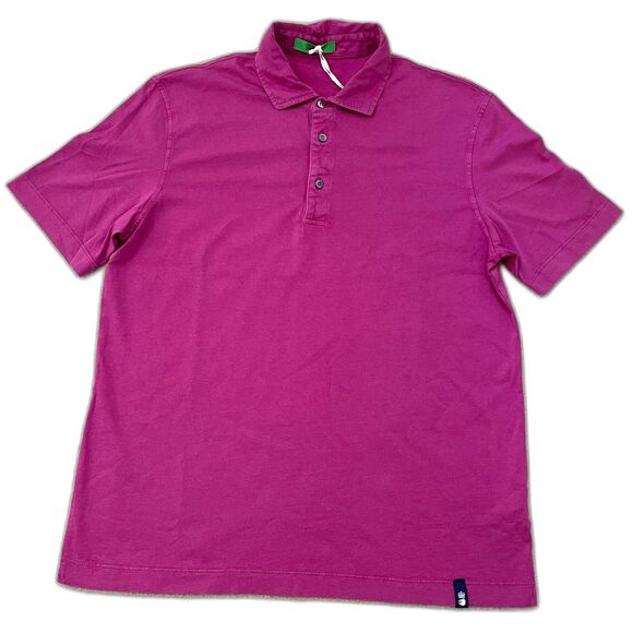 $175 Drumohr NWT Men's L Frosted Cotton Jersey Polo Shirt Purple Preppy Designer - Picture 1 of 8